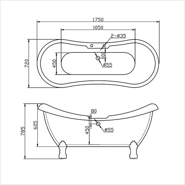 Cada freestanding Garda 175 x 72 cm